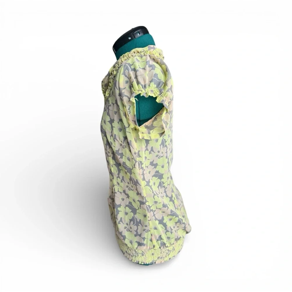 Fossil Yellow and Green Floral Blouse - Picture 9 of 12